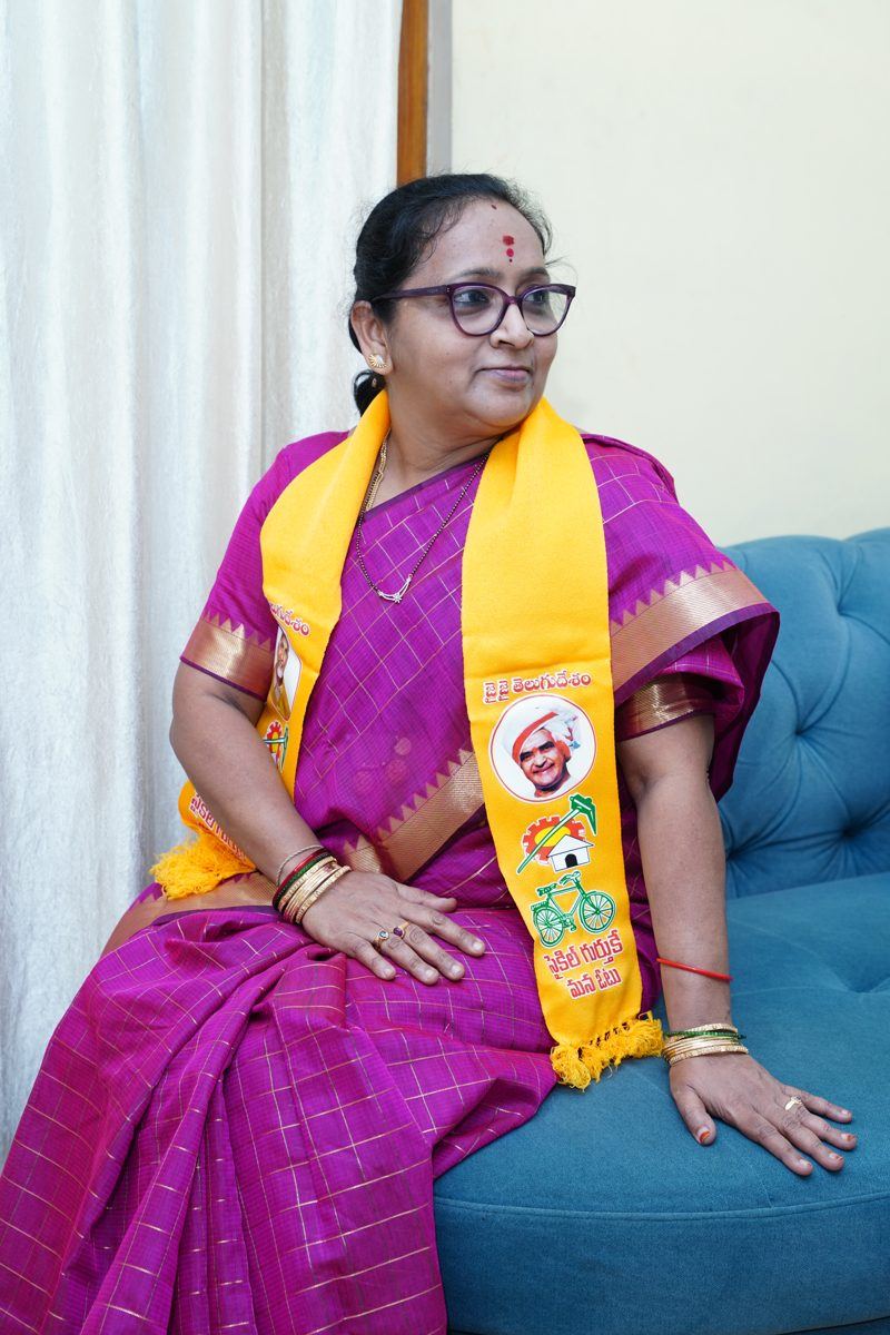 Baskarla Subhadra seated during a gathering